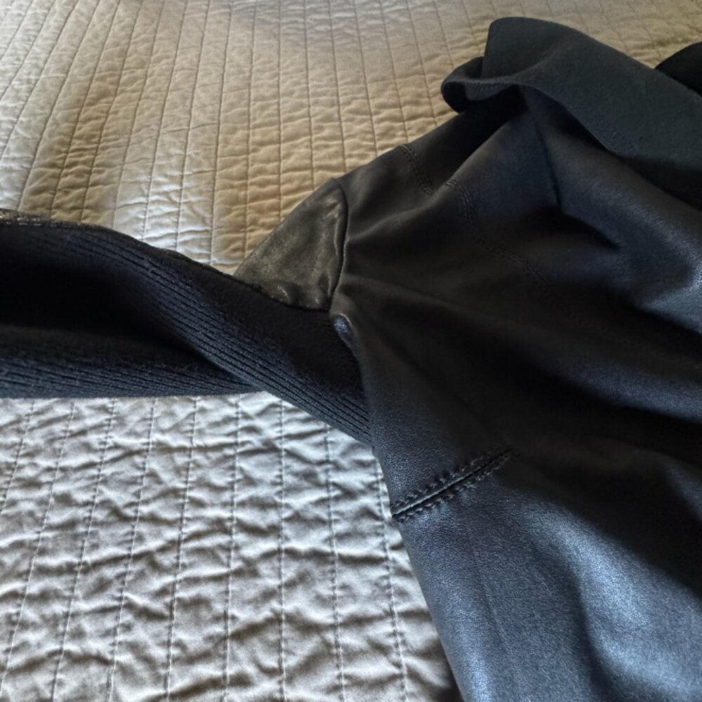 [Rare] AllSaints Spitalfields Datya Drape Black Leather Jacket, UK size 10 - Picture 6 of 9